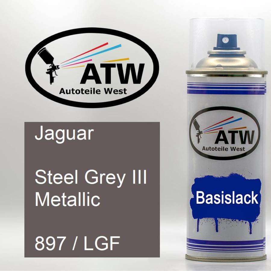 Jaguar, Steel Grey III Metallic, 897 / LGF: 400ml Sprühdose, von ATW Autoteile West.